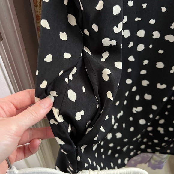 Black + White Polka Dot Dress w/ pockets - Picture 3 of 3